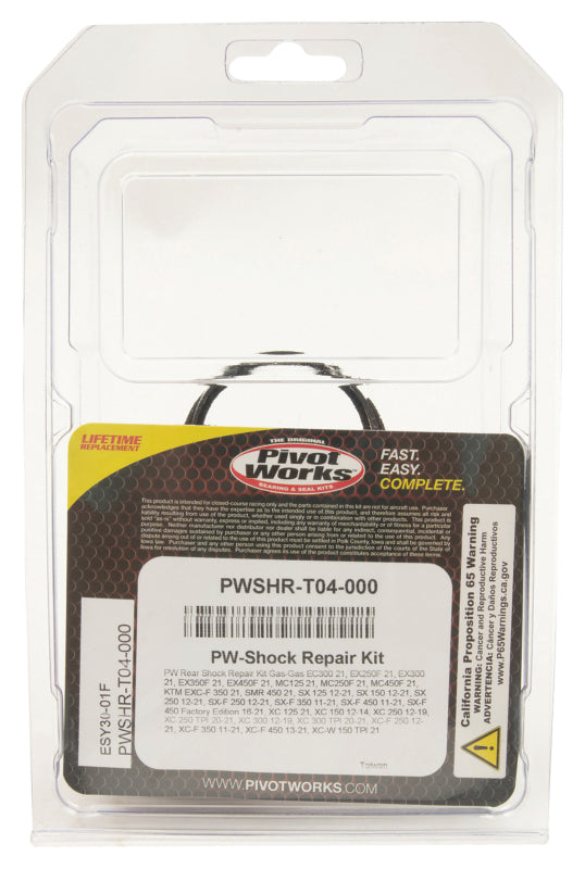 PIV Shock Repair Kit - Pivot Works 21-23 Gas-Gas MC125 Rear Shock Absorber Rebuild Kit