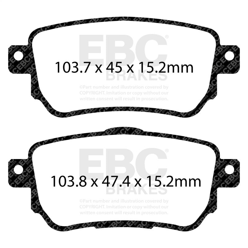 EBC Yellowstuff Brake Pad Sets - EBC 2021+ Nissan Rogue Sport Yellowstuff Rear Brake Pads