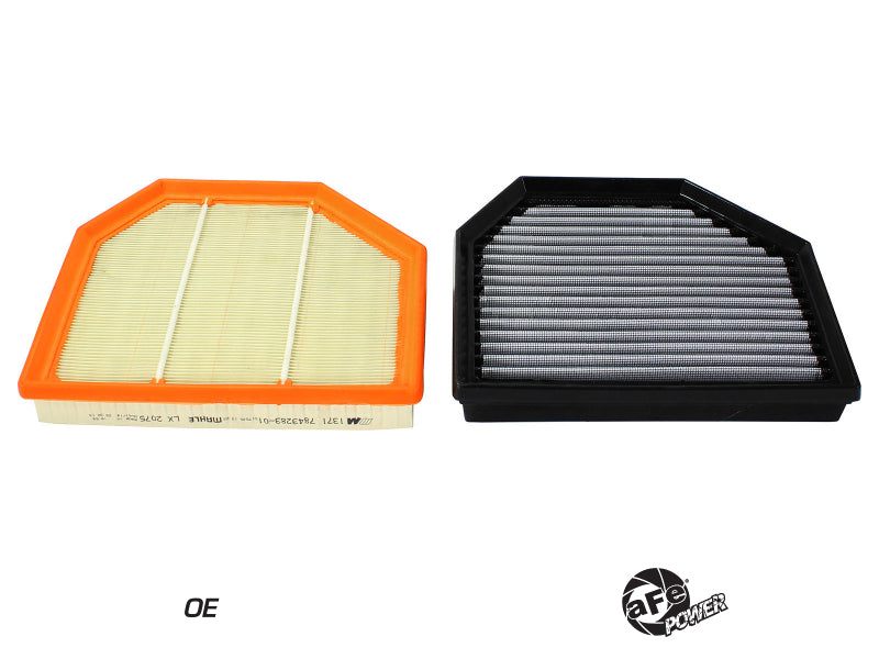 AFE P5R Drop In Air Filter - aFe MagnumFLOW OEM Replacement Air Filter PRO Dry S 2015 BMW M3/M4 (F80/F82) 3.0L S55 (tt) Qty. 2