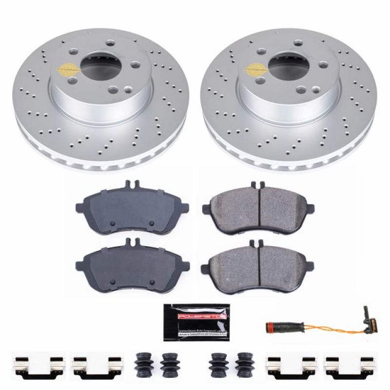 PSB Z23 Evolution Coated Kit - Power Stop 2015 Mercedes-Benz C250 Front Z23 Evolution Sport Coated Brake Kit