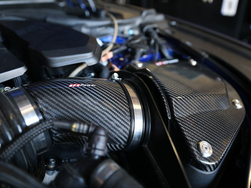 AFE Black Series Stage-2 Carbon Fiber Cold Air Intakes - aFe Black Series Stage-2 Carbon Fiber Cold Air Intake System w/ Pro DRY S Media - 18-19 BMW M5 (F90)