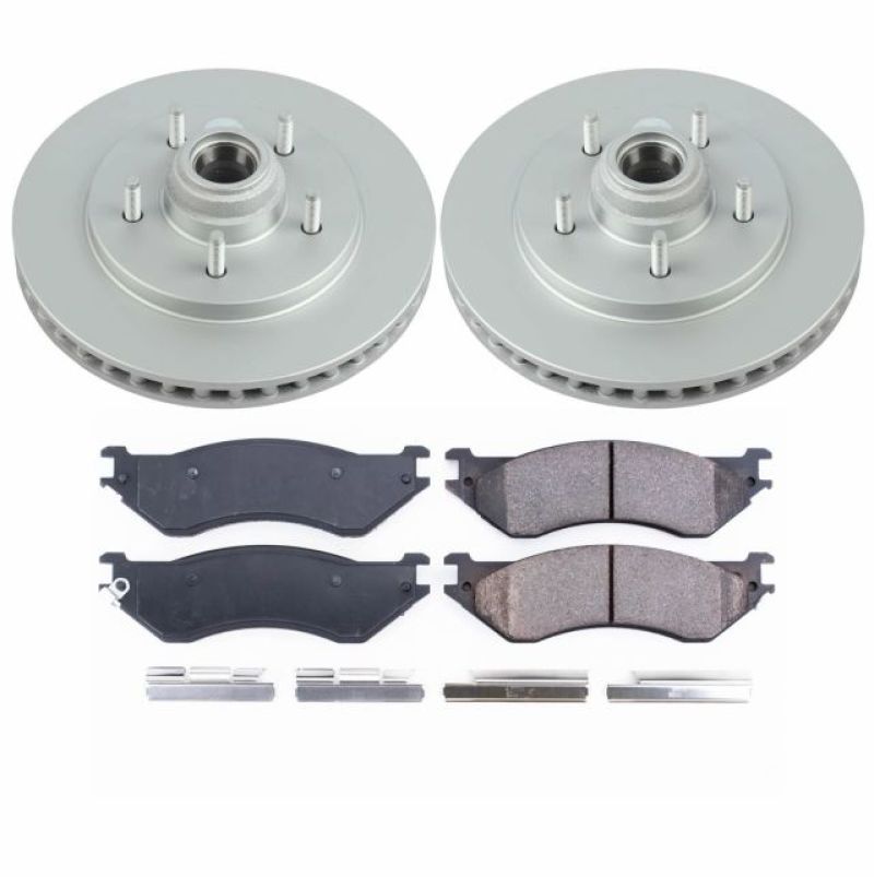 PSB Z17 Evolution Coated Kit - Power Stop 97-00 Ford Expedition Front Z17 Evolution Geomet Coated Brake Kit