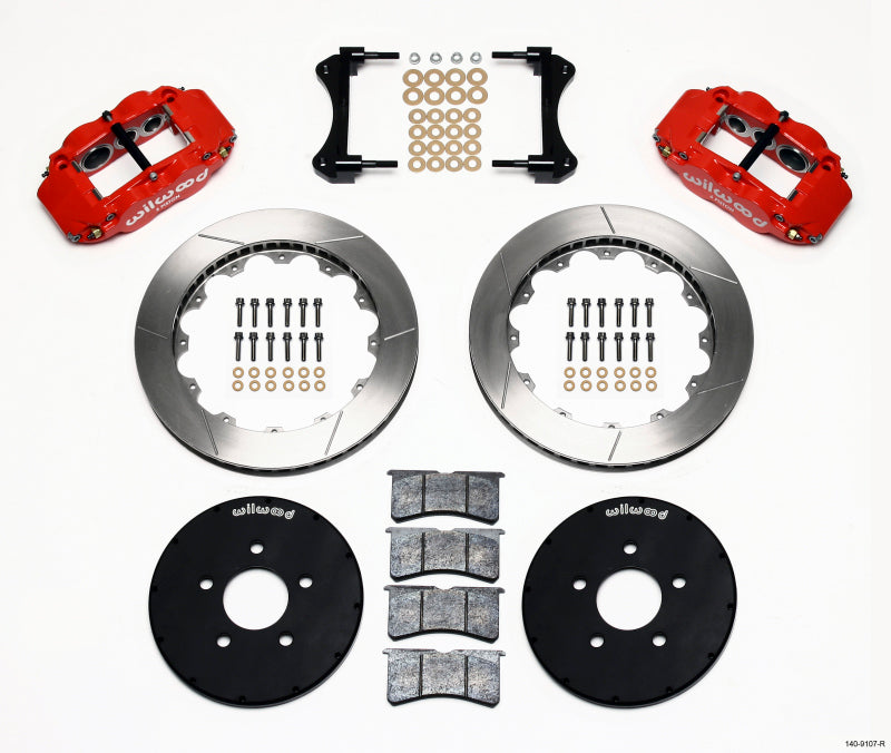 WIL Superlite Brake Kit - Wilwood Narrow Superlite 6R Front Hat Kit 12.88in Red 1994-2004 Mustang