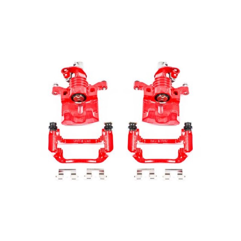 PSB Red Calipers - Power Stop 05-09 Buick Allure Rear Red Calipers w/Brackets - Pair