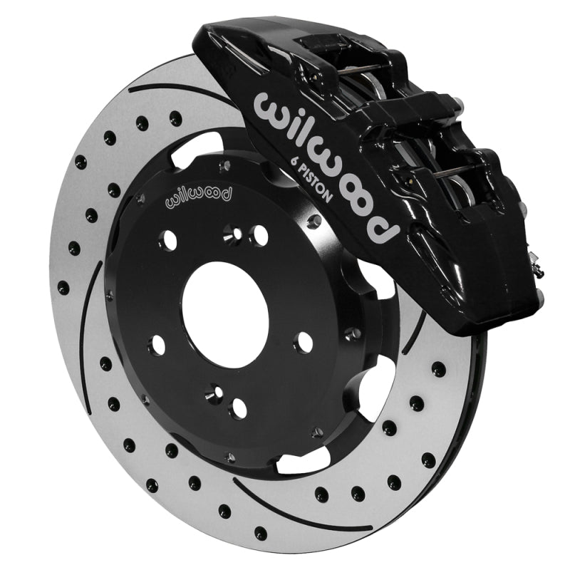 WIL Dynapro Brake Kit - Wilwood Dynapro 6 Front Hub Kit 12.19in SRP Drilled 04-05 Honda Civic SI/ 02-06 Acura RSX