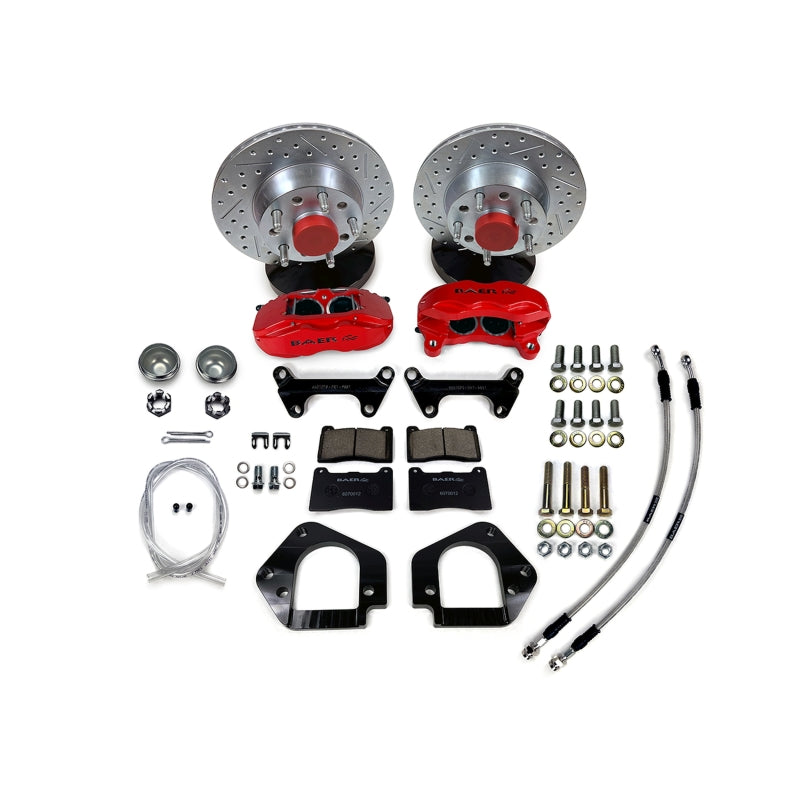 BAE SS4 Brake Kits - Baer Brakes 64-72 Buick Skylark 11in SS4 Int Hub Front SDZ Brake Kit - Grabber Blue