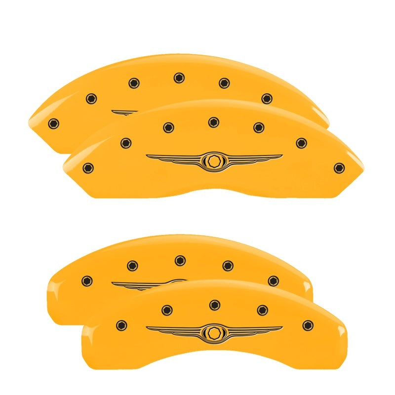MGP Caliper Covers 4 Logo - MGP 4 Caliper Covers Engraved Front & Rear Style 1/Chrysler Wing Yellow finish black ch