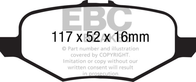 EBC Yellowstuff Brake Pad Sets - EBC 13+ Ford Explorer 3.5 Twin Turbo 4WD Yellowstuff Rear Brake Pads
