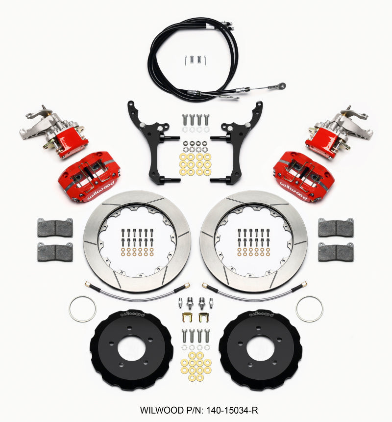 WIL Dynapro Brake Kit - Wilwood Dynapro Radial4 / MC4 Rear Kit 12.88 Red 2006-15 Miata w/Lines & Cables