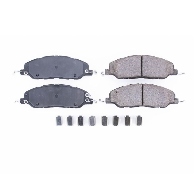 PSB Z17 Evolution Brake Pads - Power Stop 11-14 Ford Mustang Front Z17 Evolution Ceramic Brake Pads w/Hardware