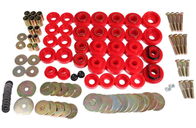 ES Body Mounts - Red - Energy Suspension 68-70 Chevrolet Biscayne/Bel Air/Caprice/Impala Body Mount Set w/ Hardware - Red