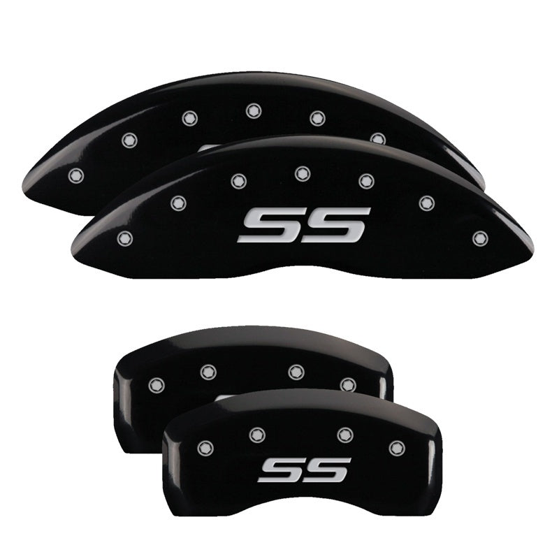 MGP Caliper Covers 4 Logo - MGP 4 Caliper Covers Engraved Front & Rear Monte Carlo style/SS Black finish silver ch