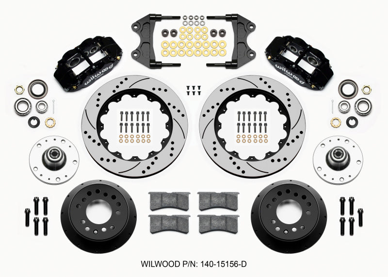 WIL Superlite Brake Kit - Wilwood Narrow Superlite 6R Front Hub Kit 14.00in Drilled WWE ProSpindle (5x4.75in 5x5.00in Hub)
