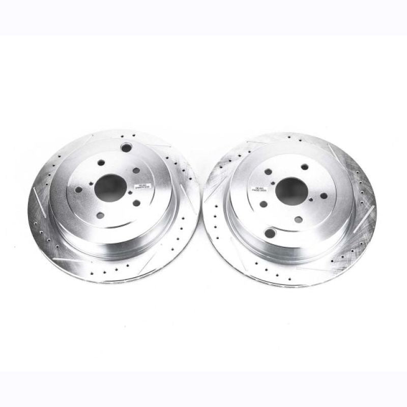 PSB Evolution Drill/Slot Rotor - Power Stop 06-07 Subaru B9 Tribeca Rear Evolution Drilled & Slotted Rotors - Pair