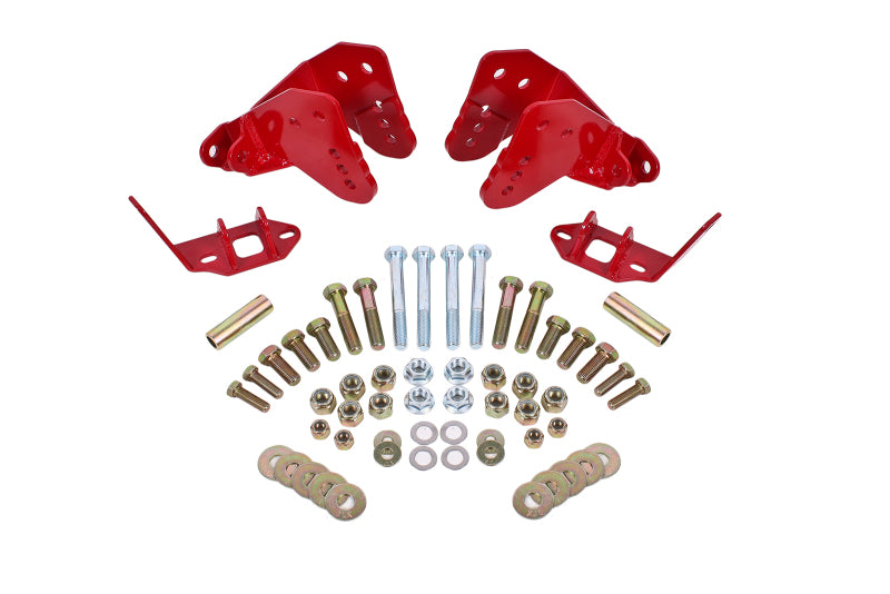 BMR Coilover Conversion Mounts - BMR 78-87 G-Body Rear Coilover Conversion Kit w/ Control Arm Bracket - Red