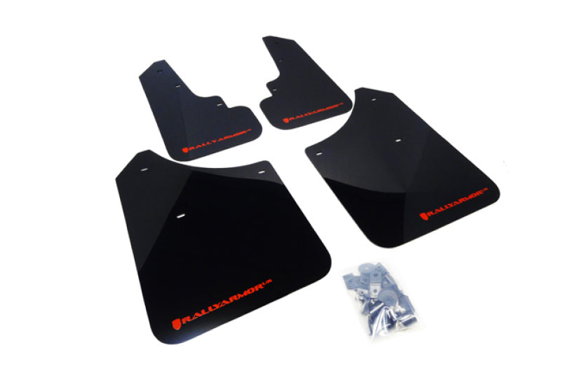 RAL UR Blk Flap/Rd Logo - Rally Armor 03-08 Subaru Forester Black UR Mud Flap w/ Red Logo