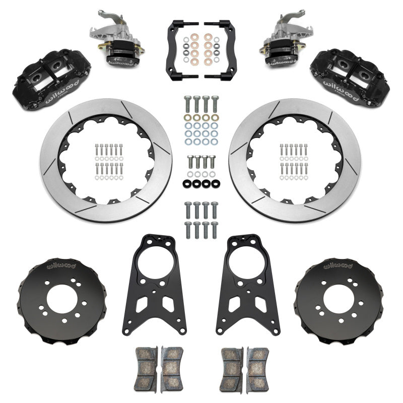 WIL Parking Brake Brake Kit - Wilwood 89-98 Nissan 240SX FNSL4R/MC4 Rear Parking BBK w/ 13.50in Slotted Rotors - Black