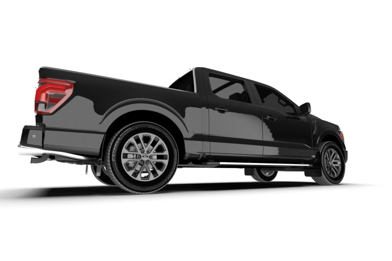 RAL UR Blk Flap/Wht Logo - Rally Armor 21-25 Ford F-150 (Excl. Raptor) Black UR Mud Flap w/White Logo
