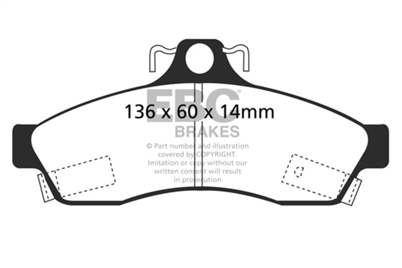 EBC Yellowstuff Brake Pad Sets - EBC 92-96 Chevrolet Caprice 4.3 Police Yellowstuff Rear Brake Pads