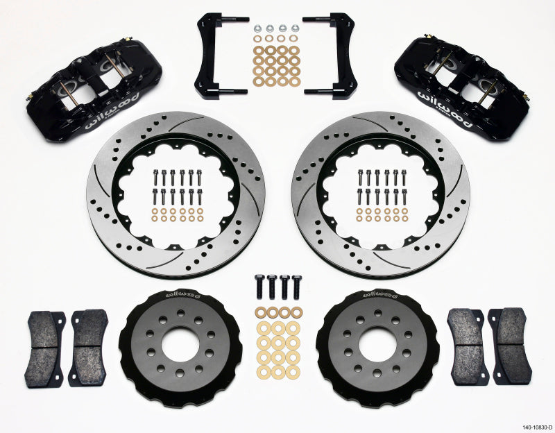 WIL Aero Brake Kit - Wilwood AERO6 Front Hat Kit 14.00 Drilled 2005-2014 Mustang