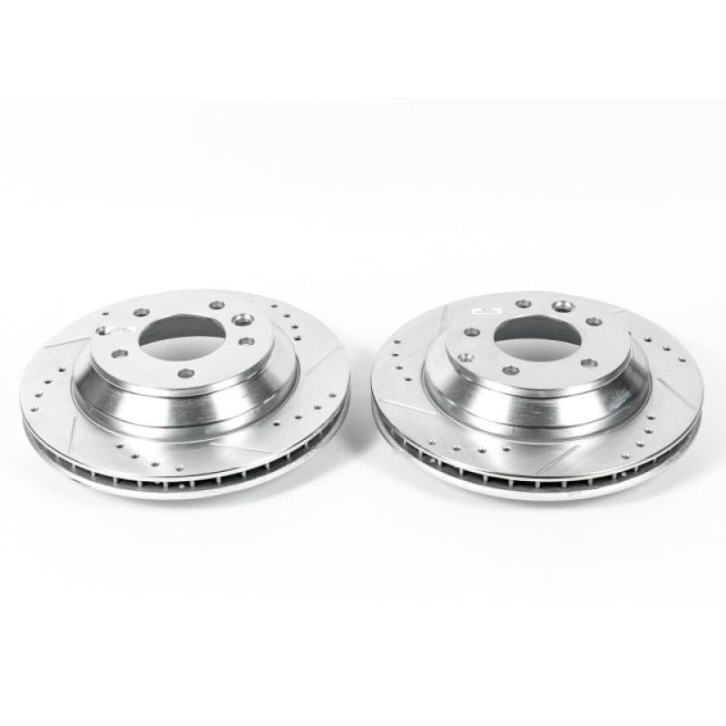 PSB Evolution Drill/Slot Rotor - Power Stop 07-15 Audi Q7 Rear Evolution Drilled & Slotted Rotors - Pair