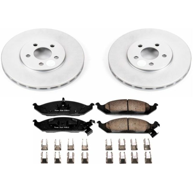 PSB Z17 Evolution Coated Kit - Power Stop 95-00 Chrysler Cirrus Front Z17 Evolution Geomet Coated Brake Kit