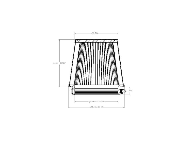 AFE Universal D2 Dura Dry Air Filter - aFe Magnum FORCE Intake Repl. Filter w/ D2 Dura-Dry Media - 5-1/2in F x 7in B x 5-1/2in T x 6in H