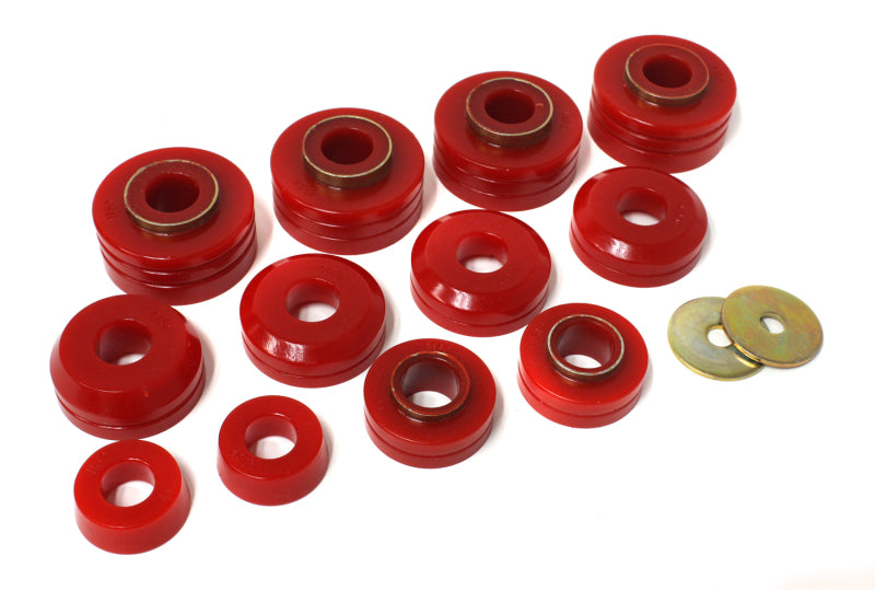 ES Body Mounts - Red - Energy Suspension Ford 4Wd Body Mounts - Red