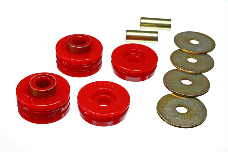ES Trans Mounts - Red - Energy Suspension 66-77 Ford Bronco 4WD Red Transmission Mount Set