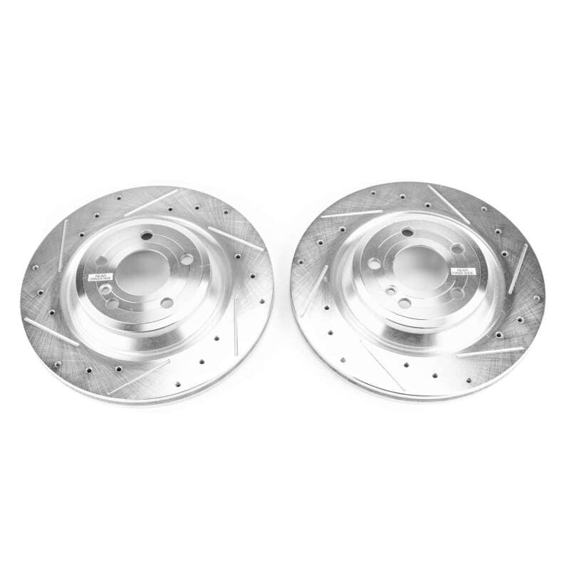PSB Evolution Drill/Slot Rotor - Power Stop 15-16 Mercedes-Benz SL400 Rear Evolution Drilled & Slotted Rotors - Pair
