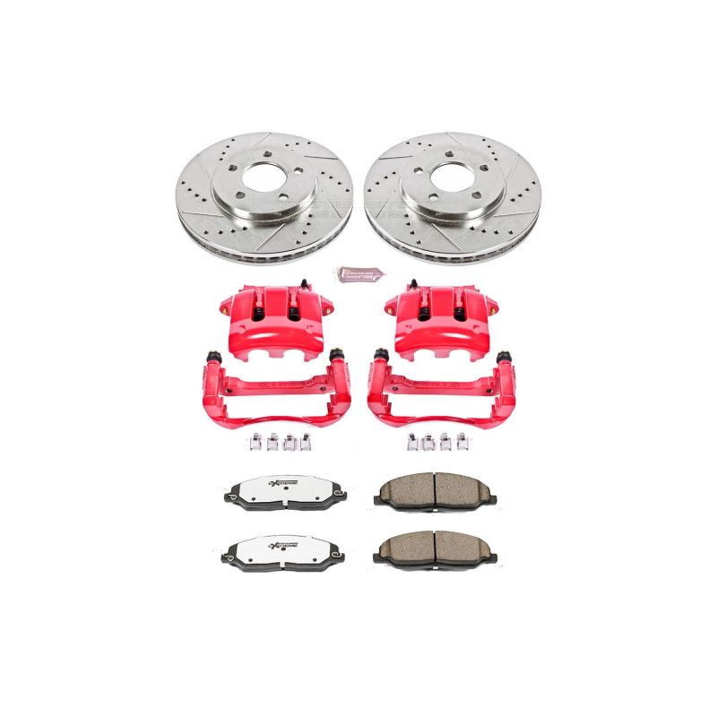PSB Z26 Street Kit w/Cals - Power Stop 05-10 Ford Mustang Front Z26 Street Warrior Brake Kit w/Calipers