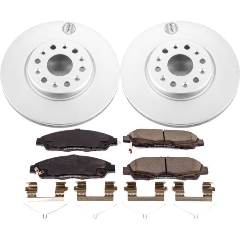 PSB Z17 Evolution Coated Kit - Power Stop 17-18 GMC Acadia Front Z17 Evolution Geomet Coated Brake Kit