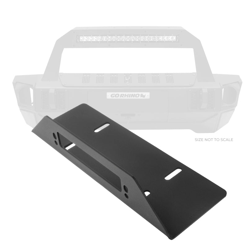 GOR Rockline Bumper - Go Rhino 07-20 Jeep Wrangler JL/JLU/JK/JKU/Gladiator JT Rockline Bumper Fairlead Mount Plate