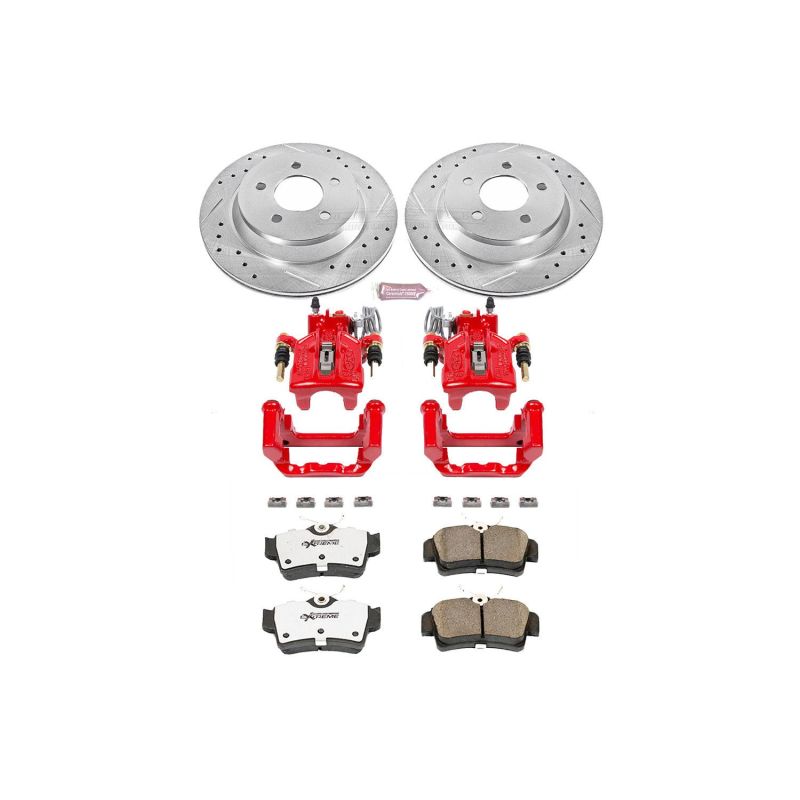 PSB Z26 Street Kit w/Cals - Power Stop 94-99 Ford Mustang Rear Z26 Street Warrior Brake Kit w/Calipers