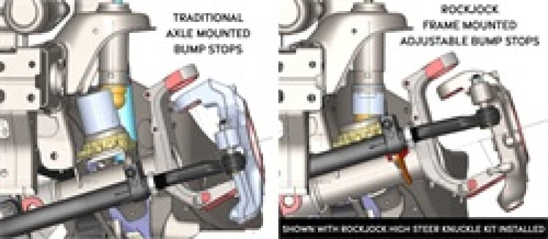 ROK Bump Stops - RockJock JL/JT/JK excl. 392 Adjustable Front Bump Stops w/ Hardware