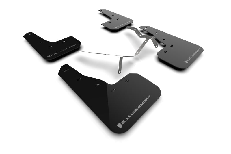 RAL UR Blk Flap/Grey Logo - Rally Armor 22-25 Honda Civic/Civic Si/Sport Black UR Mud Flap w/Grey Logo
