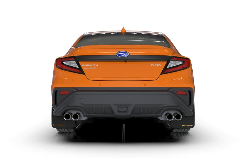 RAL UR Blk Flap/Orange Logo - Rally Armor 22-25 Subaru WRX Black UR Mud Flap w/Orange Logo