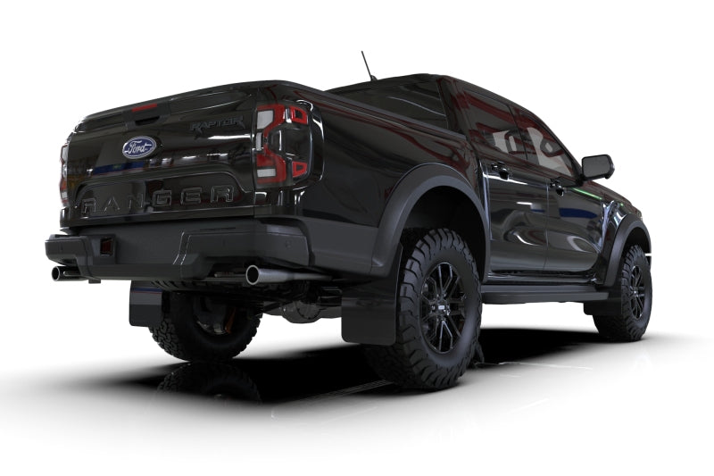 RAL UR Blk Flap/Grey Logo - Rally Armor 23-25 Ford Ranger Raptor Black UR Mud Flap Grey Logo