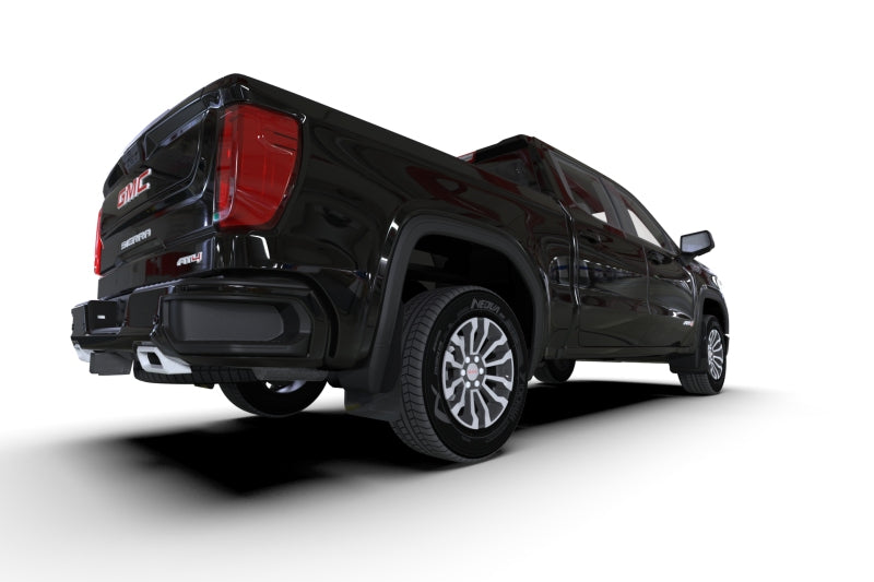 RAL UR Blk Flap/Met. Blk Logo - Rally Armor 19-25 GMC Sierra 1500 AT4 Black UR Mud Flap w/ Metallic Black Logo