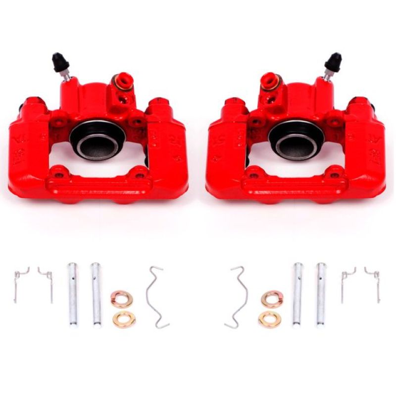 PSB Red Calipers - Power Stop 03-06 Pontiac Vibe Rear Red Calipers w/o Brackets - Pair