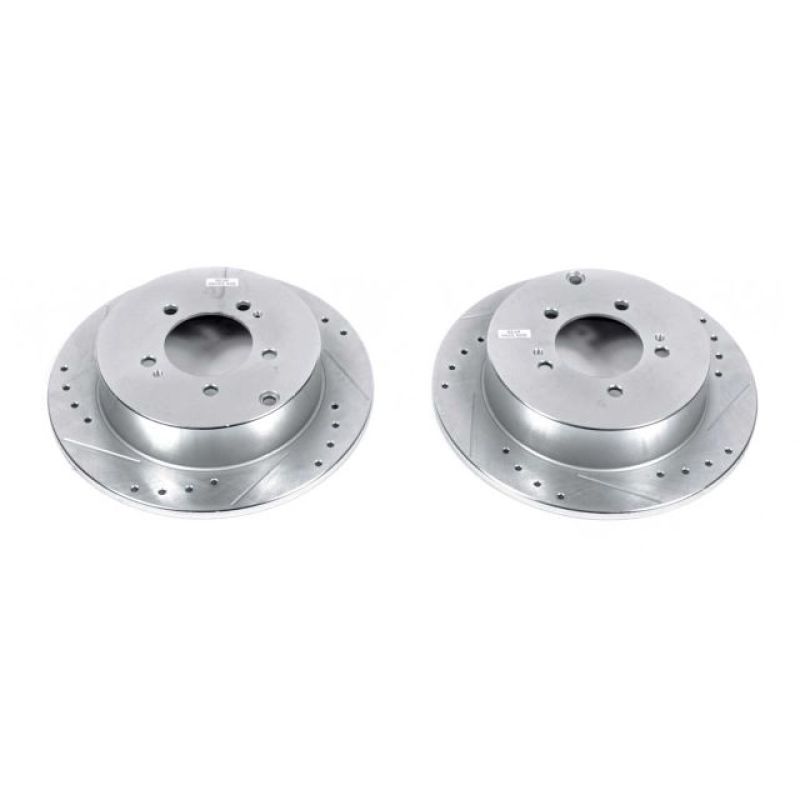 PSB Evolution Drill/Slot Rotor - Power Stop 09-15 Mitsubishi Lancer Rear Evolution Drilled & Slotted Rotors - Pair