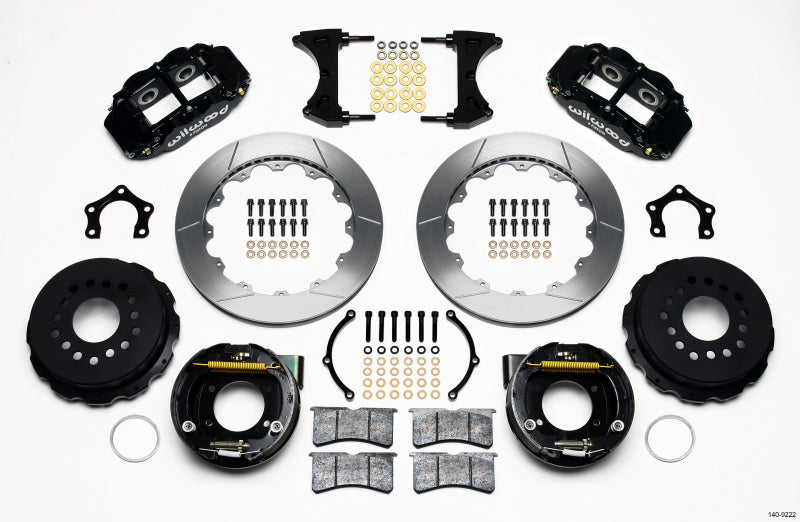 WIL Superlite Brake Kit - Wilwood Narrow Superlite 4R Rear P-Brk Kit 12.88in Mopar/Dana 2.36in Off w/Snap Ring Bearing