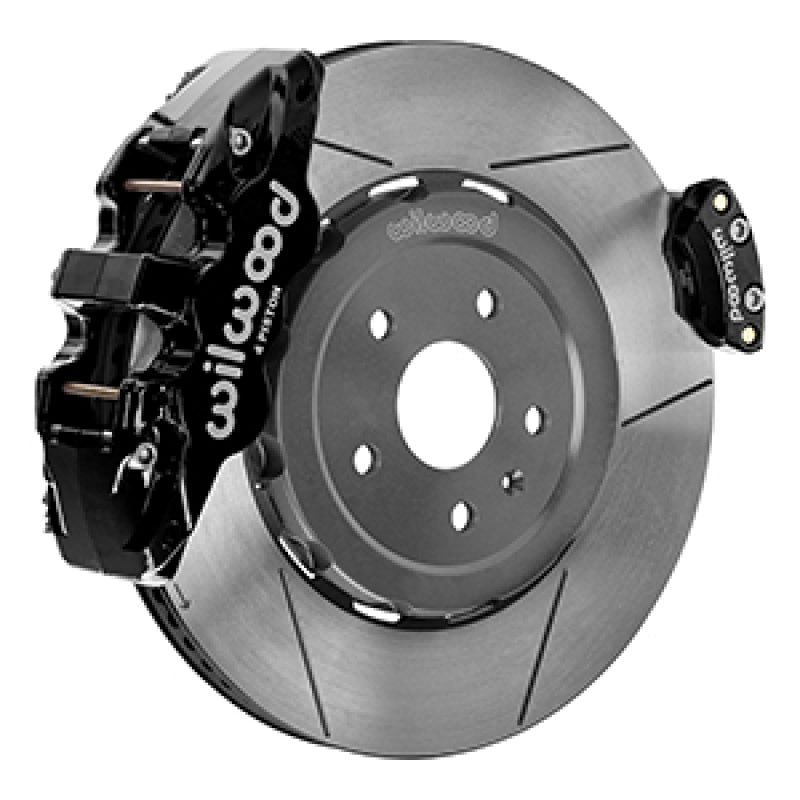 WIL Aero Brake Kit - Wilwood 20-23 Chevy Corvette C8 Aero4 Black Rear Big Brake Kit - Slotted