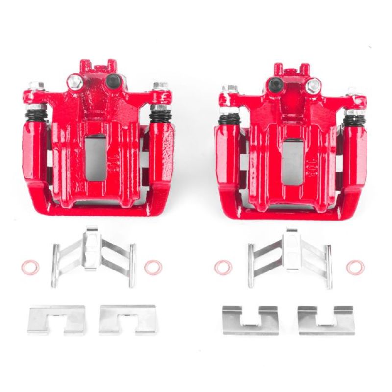 PSB Red Calipers - Power Stop 05-06 Honda CR-V Rear Red Calipers w/Brackets - Pair