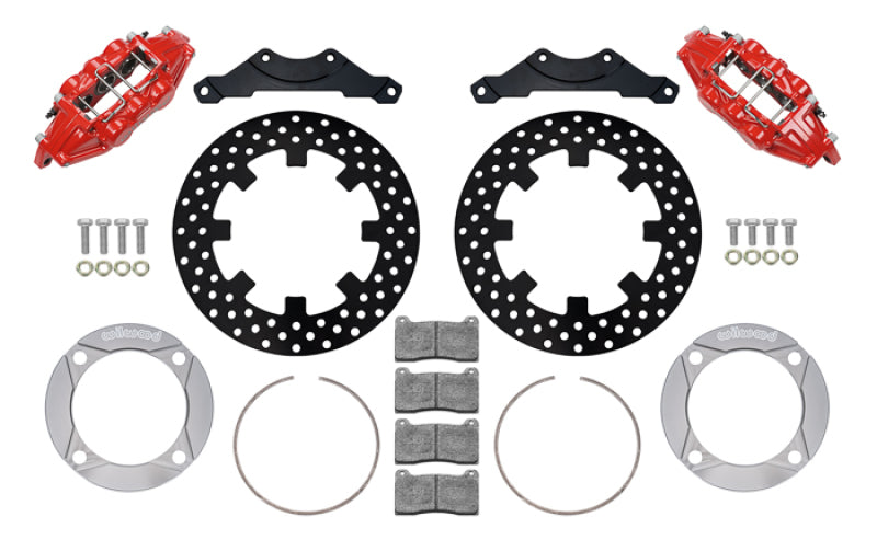 WIL UTV Big Brake Kits - Wilwood 2014+ Polaris RZR XP 1000 Rear Kit 11.25in Drilled - Red