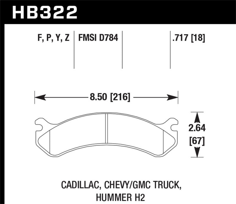 HAWK LTS Brake Pads - Hawk Chevy / GMC Truck / Hummer LTS Street Front Brake Pads