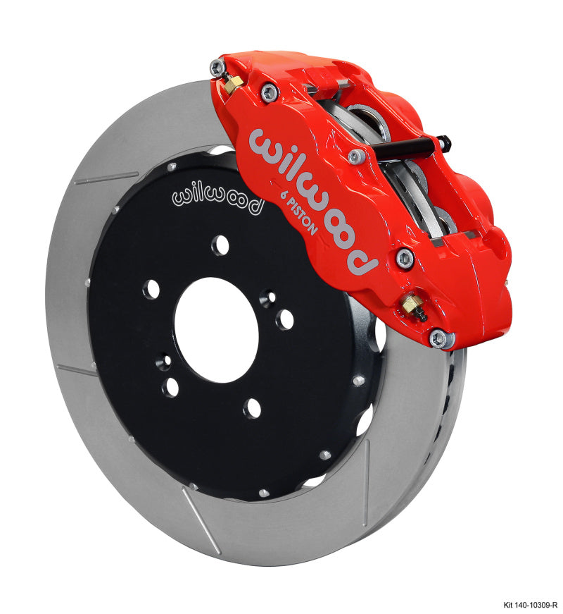 WIL Superlite Brake Kit - Wilwood Narrow Superlite 6R Front Hat Kit 12.88in Red Honda S2000