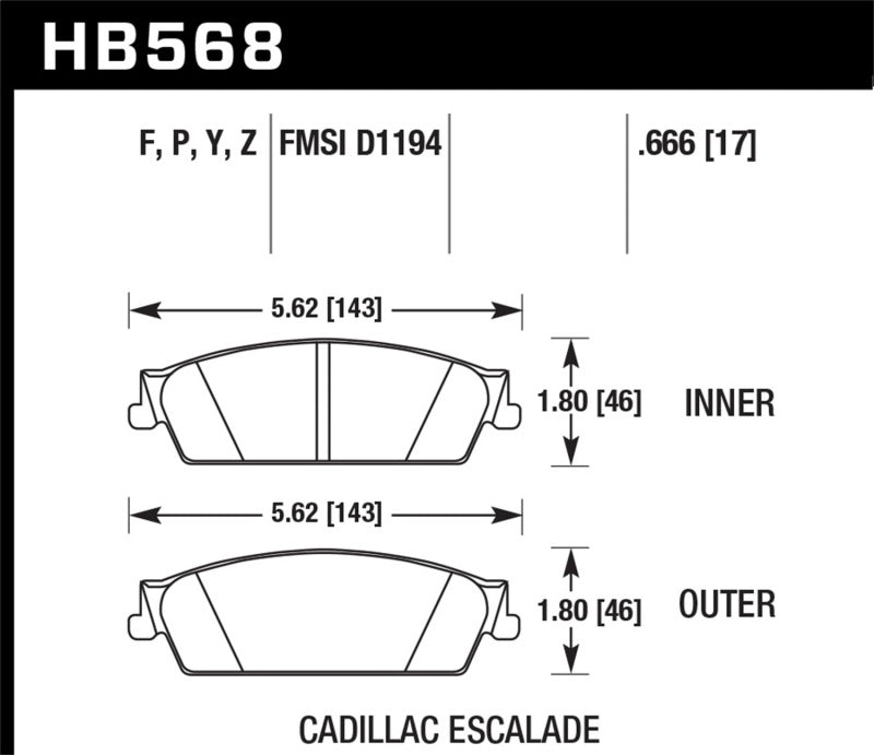 HAWK LTS Brake Pads - Hawk 07 Chevy Tahoe LTZ LTS Rear Brake Pads