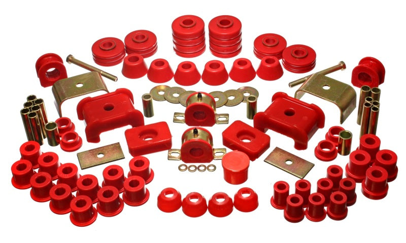ES Hyper-Flex Sets - Red - Energy Suspension 73-80 Chev/GMC 4WD w/Aftermarket Front Springs Red Hyper-Flex Master Bushing Set