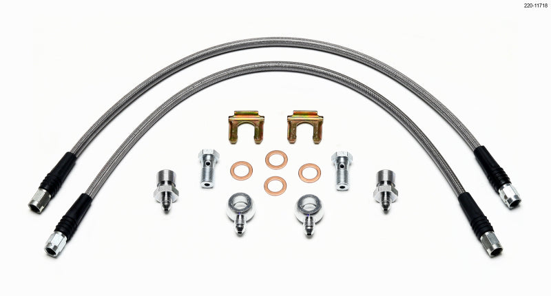 WIL Flexline Brake Hose - Wilwood Flexline Kit D52 Caliper 20in w/ Banjo 7/16-20